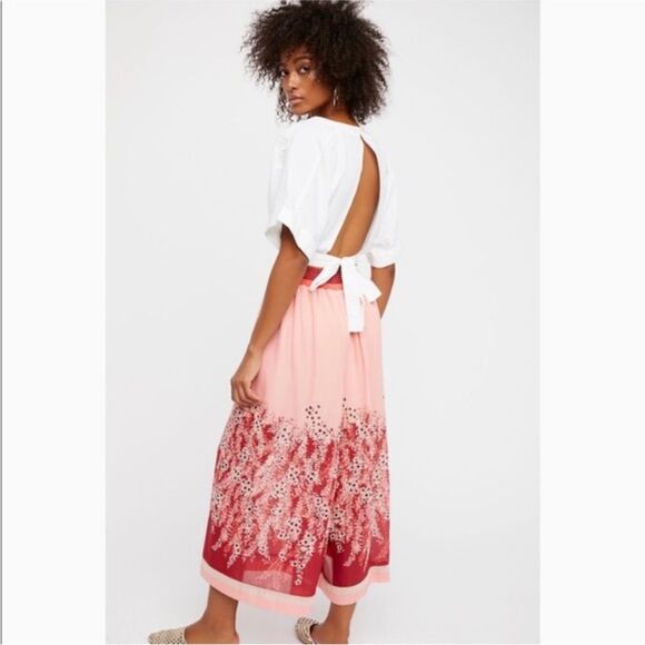 Free People Off The Grid Lightweight Floral Print Culottes Palazzo Pants Size M - Picture 12 of 13
